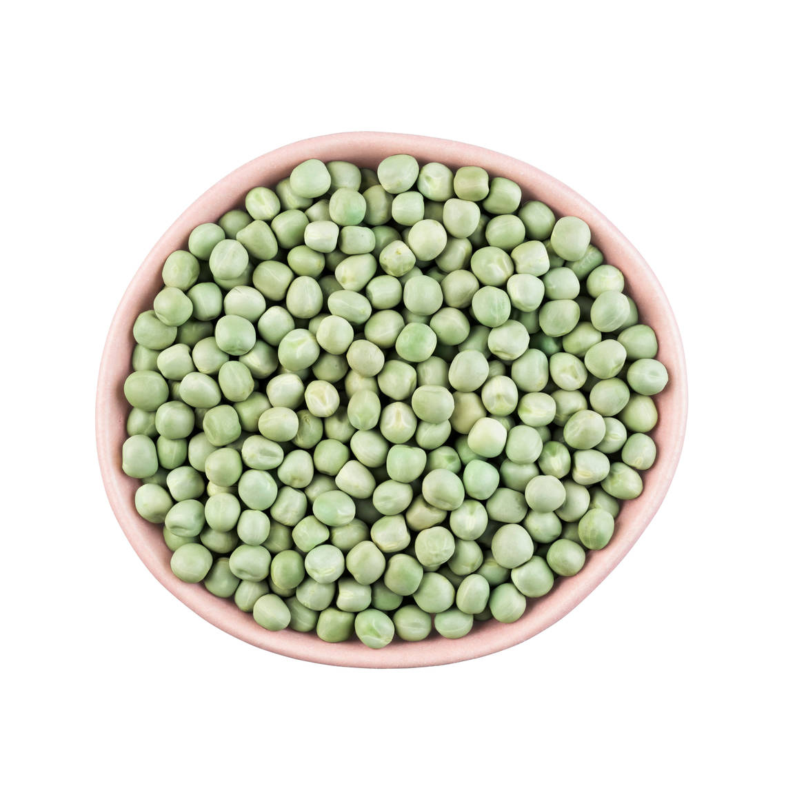Un cuenco de arvejas secas verdes Las arvejas secas pueden emplearse de muchas maneras distintas en la cocina moderna.